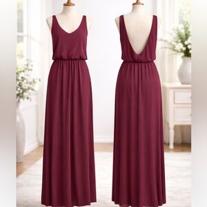 Show Me Your Mumu Dress Kendall Maxi Merlot Chiffon Purple Size Extra Small